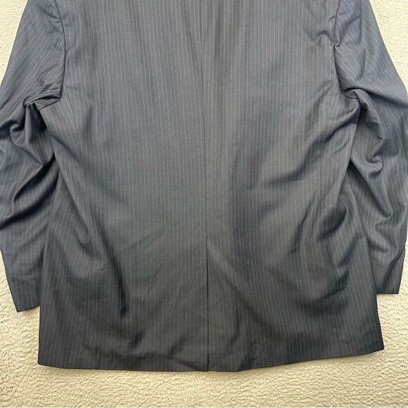 Kilburne Finch Blazer Mens 52R Blue Striped 3 Button Wool Blend Business Jacket - Picture 8 of 14